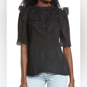 EUC Endless Rose Blouse Lace Women's Top Size Small